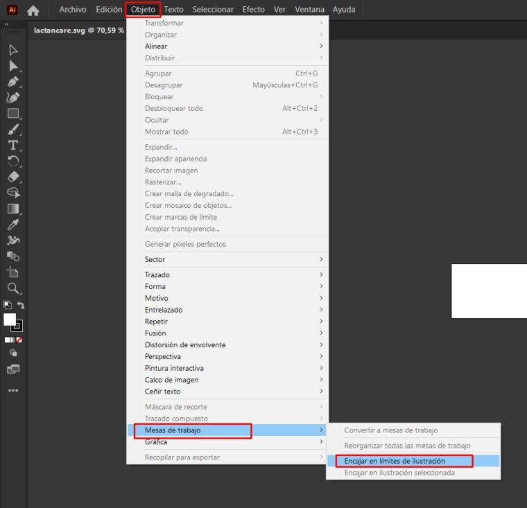 Pasos para ajustar mesa de trabajo a imagen